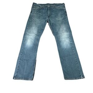 Levis 513 Slim Straight Jeans Mens 38x32 Blue Medium Wash Denim 08513-0200